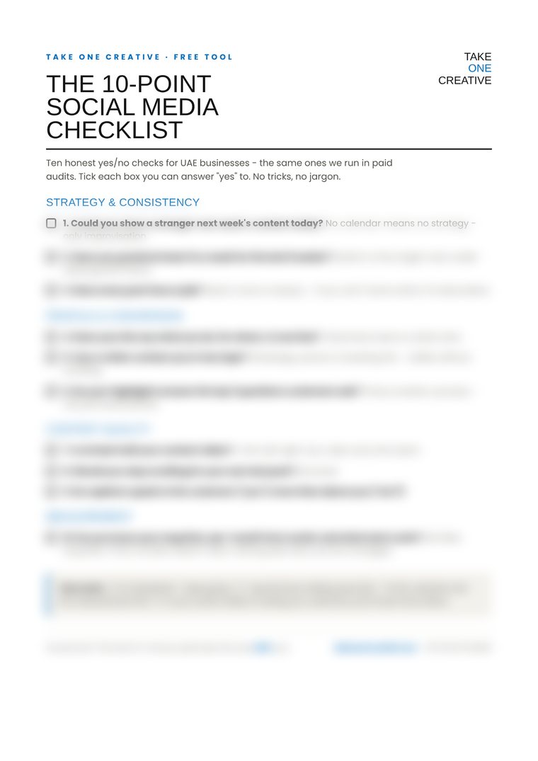 Locked preview of the 10-point social media checklist